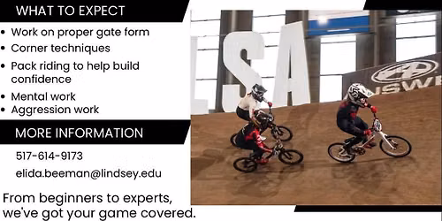 BMX Clinic: Womens Pro Elida Beeman, ALL racers welcome!
