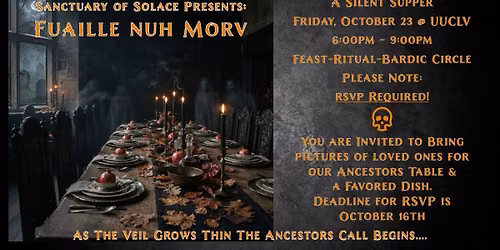 Fuaille Nuh Morv - a Samhain Silent Supper