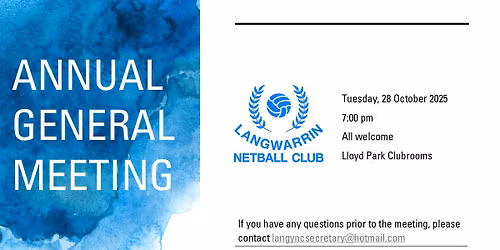 Langwarrin Netball Club Annual General Meeting