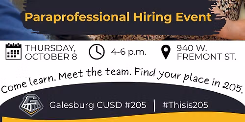 Paraprofessional Hiring Event at Galesburg CUSD #205