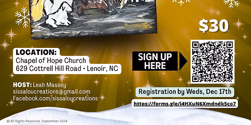 Manger Scene Paint Party - Sat, Dec 20 @10am