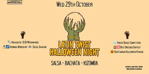 Latin Twist Halloween Party- AntiSOCIAL Mumbai I Salsa- Bachata-Kizomba