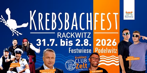 Krebsbachfest Rackwitz 2026 \u2013 Das Sommerfestival direkt neben der Schladitzer Bucht