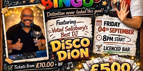 Dixie's Back 2 Skool Bingo