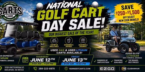 \ud83d\udea8\ud83c\udfcc\ufe0f NATIONAL GOLF CART DAY SALE \ud83c\udfcc\ufe0f\ud83d\udea8