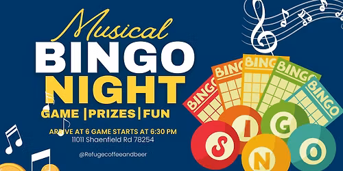 \ud83c\udfb6\u2728 Musical Bingo Night at Refuge!! \u2728\ud83c\udfb6