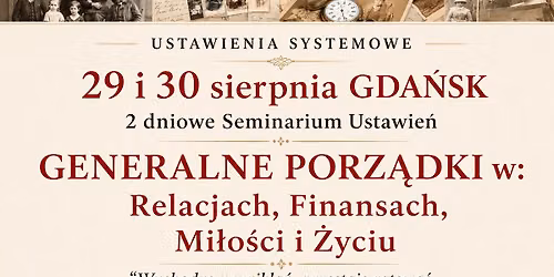 GENERALNE PORZ\u0104DKI w Relacjach, Finansach, Mi\u0142o\u015bci i \u017byciu: 2 dniowe Seminarium Ustawie\u0144 Systemowych