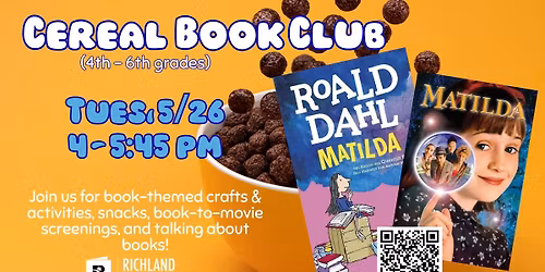Cereal Book Club (4th - 6th grades): Matilda by Roald Dahl