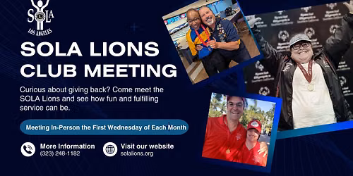 SOLA Lions Club In-Person Meeting \u2013 Learn About Local Service & Special Olympics