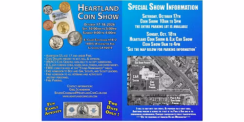 Heartland Coin Show Oct 17-18, 2026