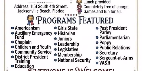 ALA Florida District 5 School of Instruction | Post 129 | Jacksonville Beach, Florida