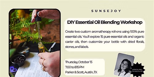 DIY Essential Oil Blending Workshop at Parker & Scott