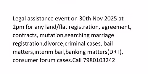 Visit us for Legal Assistance Event in Kolkata
