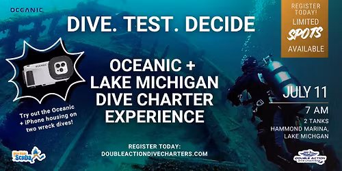 Lake Michigan Dive Charter & Oceanic+ iPhone Housing Experience (July 11)