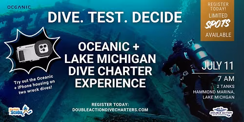 Lake Michigan Dive Charter & Oceanic+ iPhone Housing Experience (July 11)
