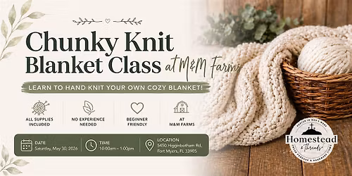 M&M Farms Chunky Knit Blanket Class