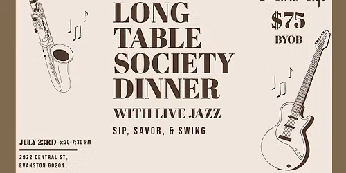 Long Table Society Dinner with Live Jazz