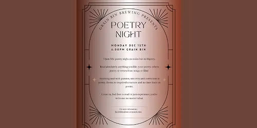 \u2728 Poetry Night at Grain Bin Brewing \ud83c\udfa4