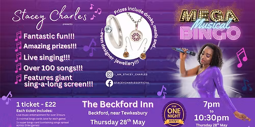 \u2b50MEGA\u2b50 Musical Bingo at The Beckford Inn (Tewkesbury) - Thursday 28th May 7pm
