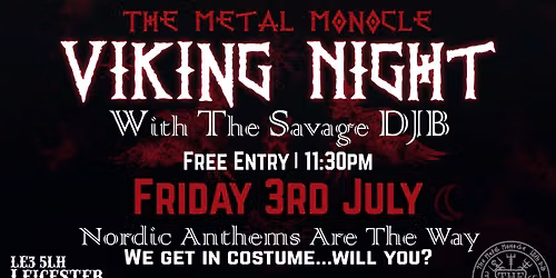 DJB AND METAL MONOCLE PRESENTS: VIKING NIGHT 9.0! 