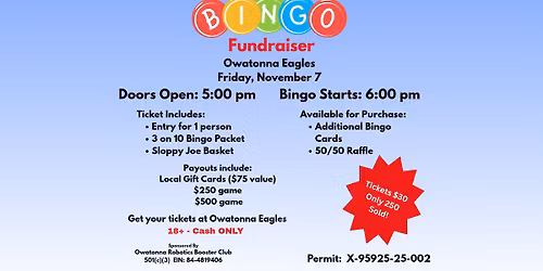 Owatonna Robotics Bingo Fundraiser