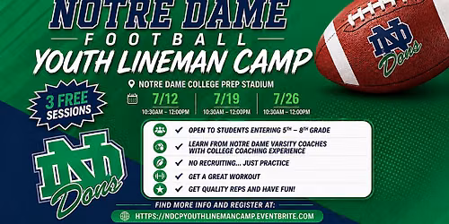 Notre Dame College Prep Youth Lineman Camp