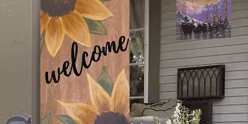 Paint and Sip: Sunny Sunflower - Wood Porch Leaner