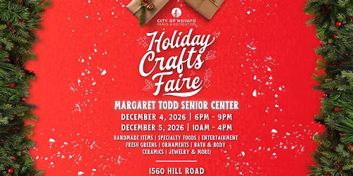 2026 City of Novato Holiday Crafts Faire