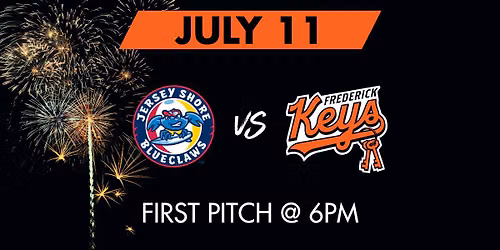 Fireworks Night | Jersey Shore BlueClaws vs Frederick Keys @6pm — 21 Stadium Dr., Frederick, MD, United States, Maryland 21703