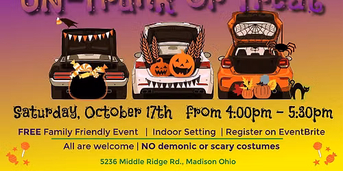 FREE EVENT 13th annual UN Trunk or Treat USE PROMO CODE "TREAT"