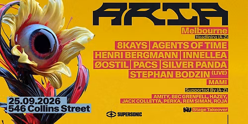 ARIA Melbourne 2026 | Melodic Techno Festival - 70% SOLD OUT