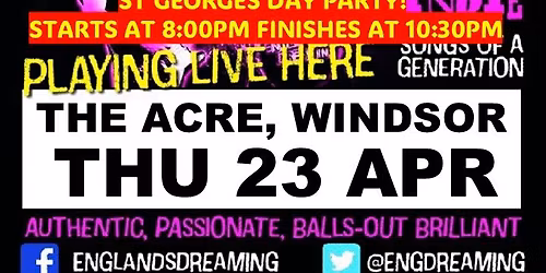 England's Dreaming St Georges Party at The Acre, Windsor