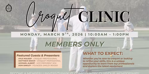 Croquet Clinic - Members Only