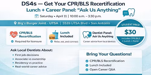 DS4's - Get Your CPR\/BLS Recertification (Lunch and Career Panel)