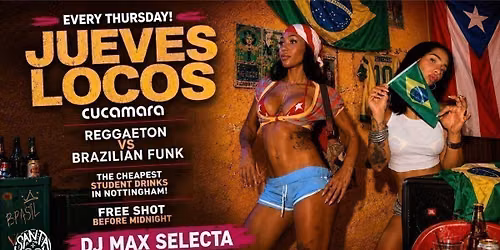Reggaeton vs Brazilian Funk Jueves Locos! - Weekly Latin Party