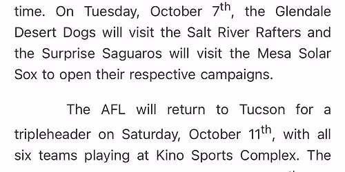 Glendale Desert Dogs vs. Salt River Rafters