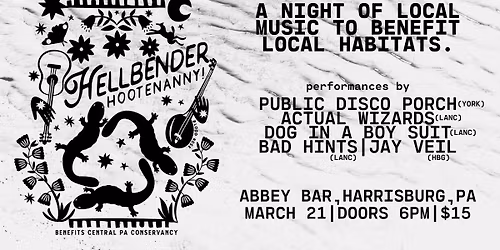 Hellbender Hootenanny 2 at The Abbey Bar - Public Disco Porch, Actual Wizards and more!