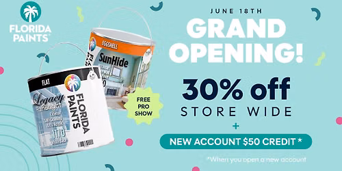 FREE Floor Coatings Pro-Show | Grand Opening Florida Paints Eustis
