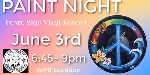 Peace Sign Vinyl Record Paint Night
