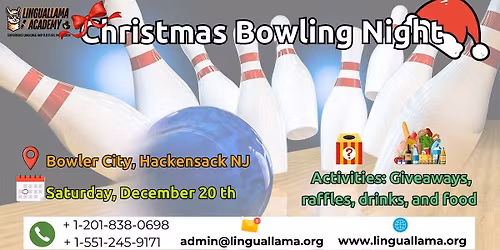 Christmas Bowling Night | Noche de Boliche Navide\u00f1a | Linguallama Academy