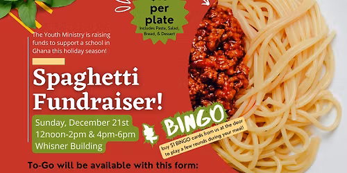 Spaghetti & BINGO Fundraiser Dinner