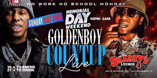 GOLDENBOY COUNTUP PERFORMING LIVE SUN MAY 24
