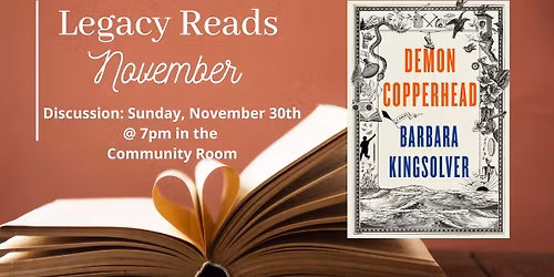 Legacy Reads November Book Discussion - Nov 30