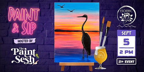 Paint & Sip Painting Event in Cincinnati, OH \u2013 \u201cSunset Crane\u201d at Esoteric