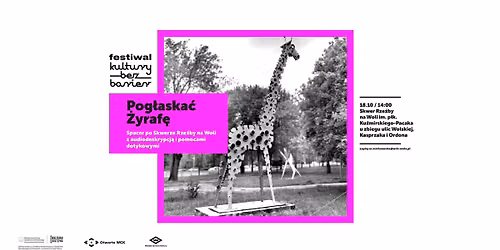  Pog\u0142aska\u0107 \u017byraf\u0119 \u2013 Spacer po Skwerze Rze\u017aby na Woli z audiodeskrypcj\u0105 i pomocami dotykowymi