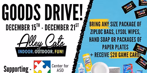 Goods Drive at Alley Cats