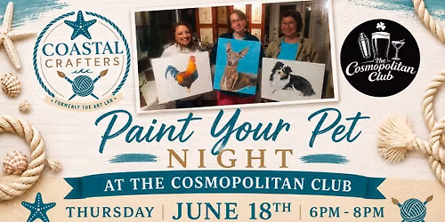 Paint Your Pet Night @ Cosmopolitan Club in Worcester MA Thursday June 18th 6pm-8pm