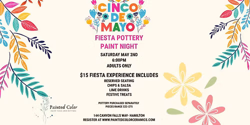 Fiesta Paint Your Own Pottery Event- Adults Only