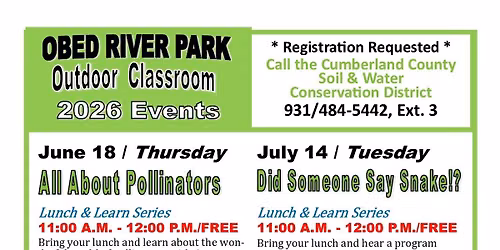 Obed River Park Lunch and Learn: Snakes!