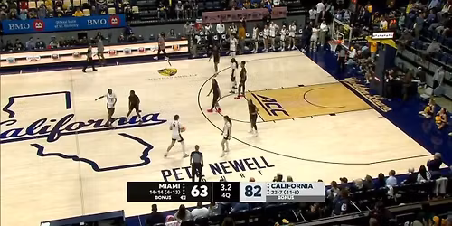 California Golden Bears at Miami Hurricanes Mens Basketball